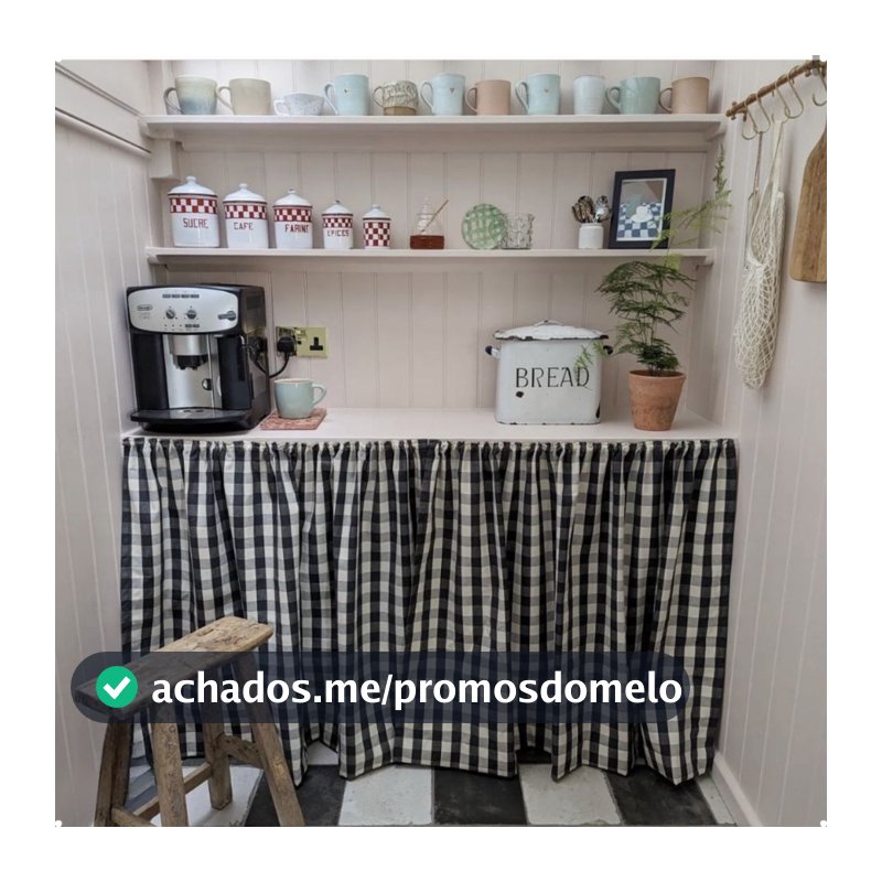 Cortina Xadrez para Pia Armário Bancada Ilha Gabinete de Cozinha Banheiro Cottage Boho Decoração Vintage