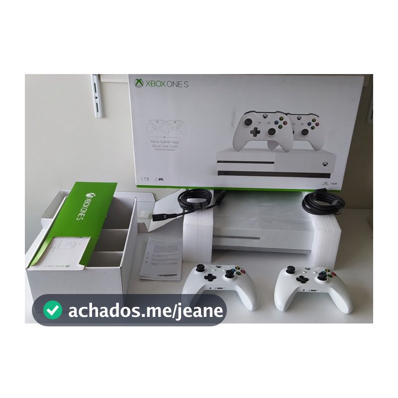 Console Xbox One s 1 TB Novo Vitrine 2 Controles Originais Caixa Cabos