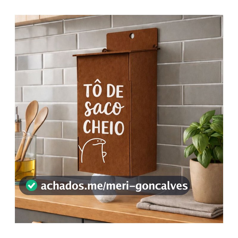 Puxa Saco Parede Mdf Organizador De Sacolas Cozinha Flork