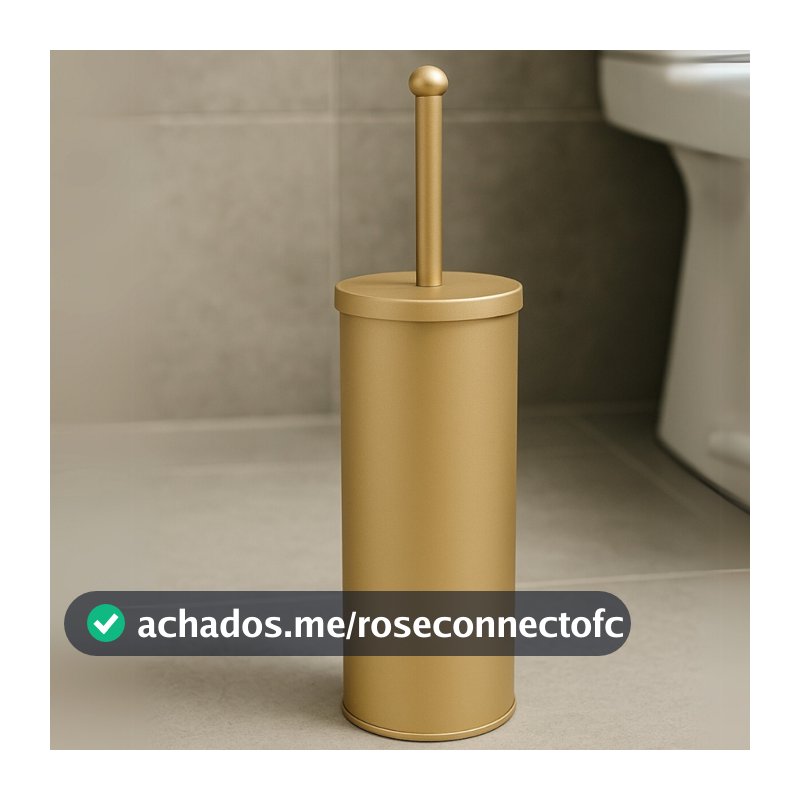 Escova Sanitária Luxo Dourada Inox | Decoração e Funcionalidade no Banheiro Crie Construa