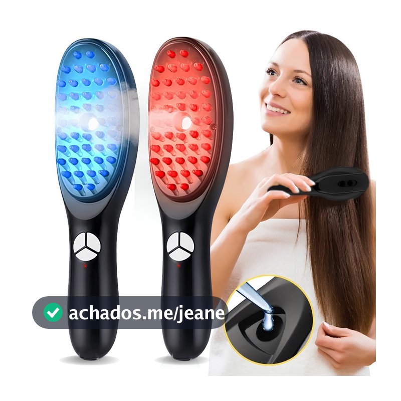 Escova Massageadora com Laser 4 em 1 – Tratamento Capilar e Antiqueda