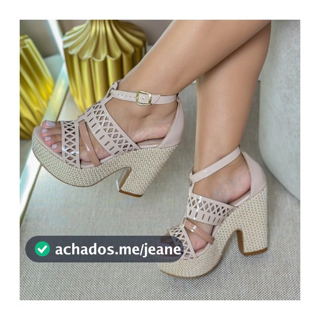 Sandália Salto Beth Gladiadora Verniz