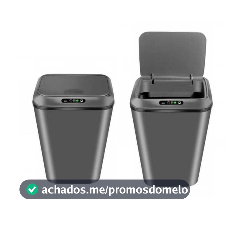 Lixeira com Sensor Automático Abre Fácil em Toque Cesto Lixo Casa 16 Litros