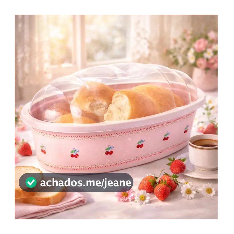 Cesto Porta Pão de Plástico Bege Com Tampa Frances e De Forma Plasútil Para Cozinha