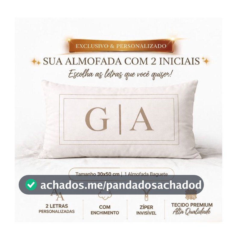 Baguete Almofada Suede Decorativas Personalizada Com Ziper
