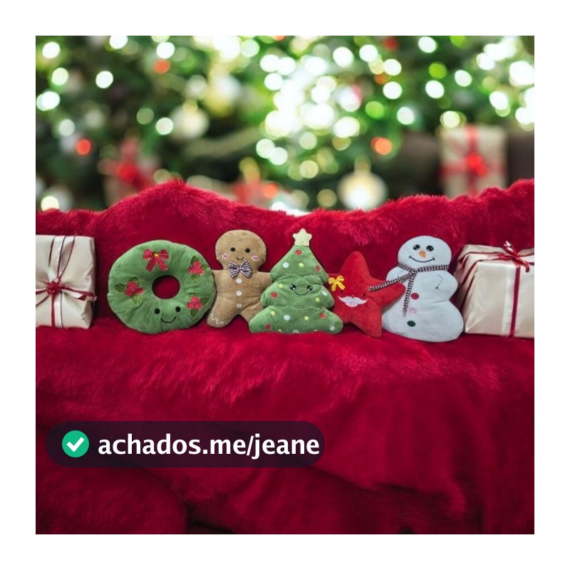 Pelúcia Bordada Especial de Natal | Avulsa ou Kit com 5 | Presente