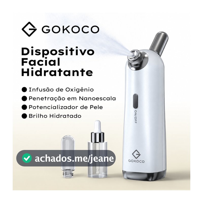 GOKOCO Pulverizador Nano Facial Portátil Névoa UItrafina Para Skincare e Maquiagem USB-C