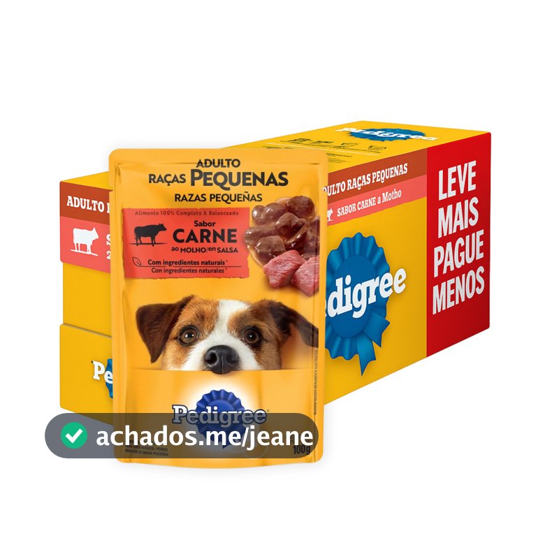 Pedigree Pack Econômico Sache Carne Raças Pequenas 100g