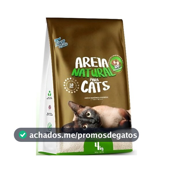 Areia higiênica natural biodegradável mandioca 4kg