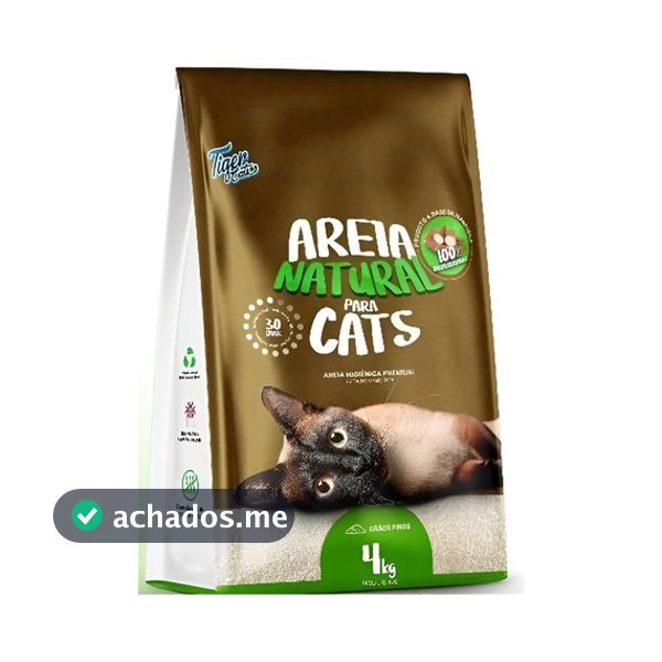 Areia higiênica natural biodegradável mandioca 4kg