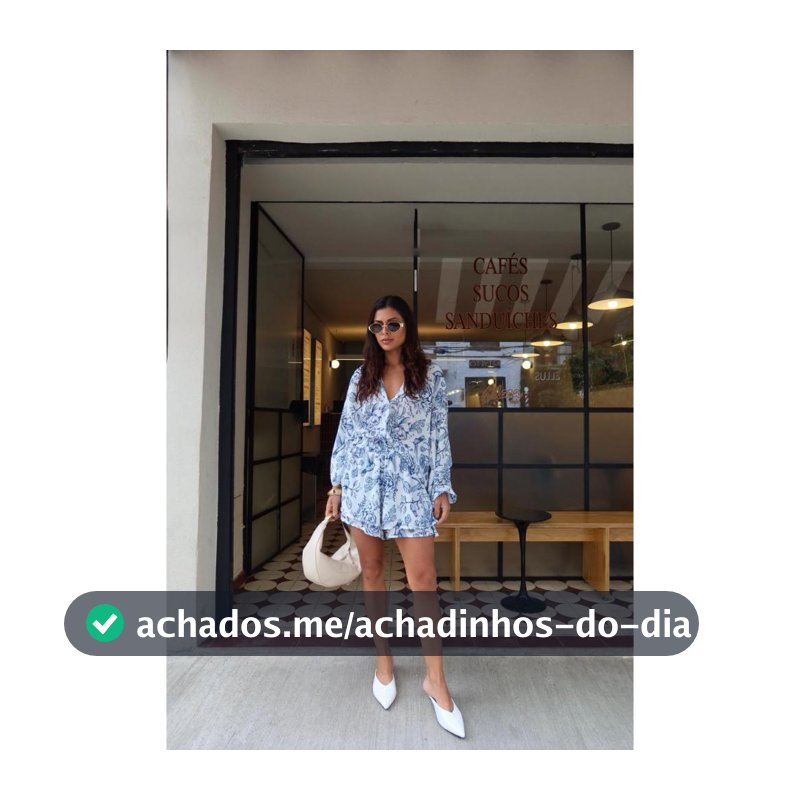Conjunto camisa bata com shorts estampado