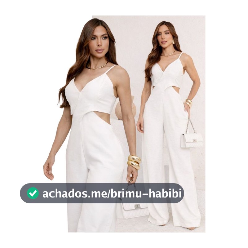 Macacão Pantalona Feminino Decote V Bojo Recorte na Cintura Cós Lastex Bolso Alfaiataria Festa Casamento