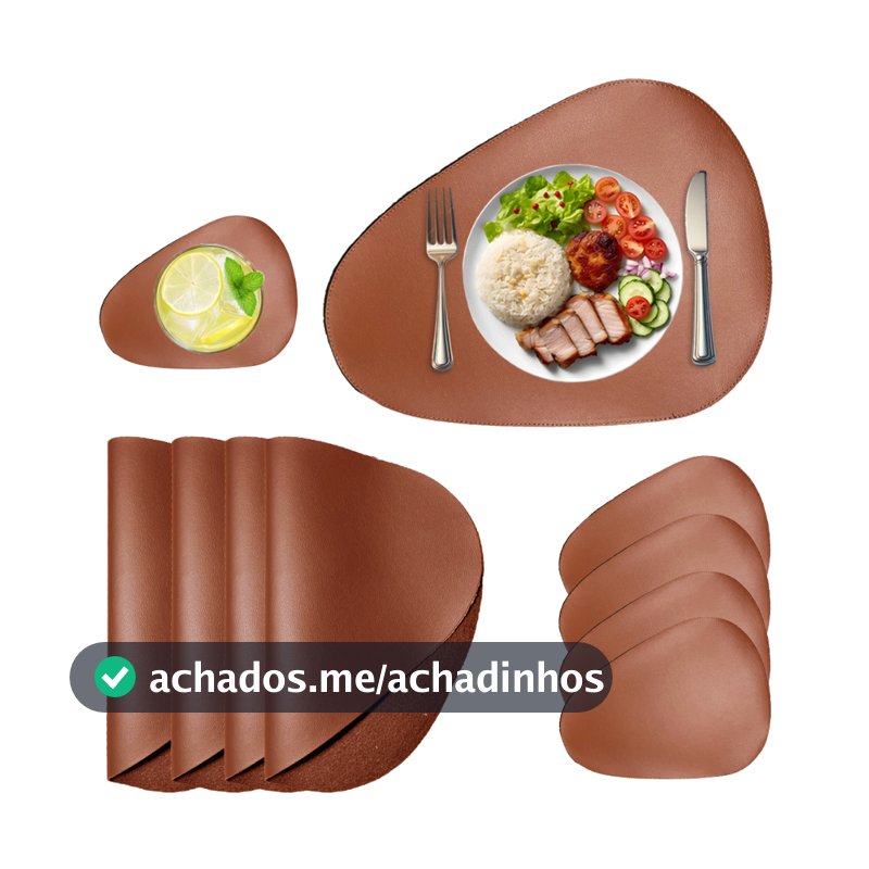 Kit Jogo Americano para Mesa Couro porta copos souplast Restaurante