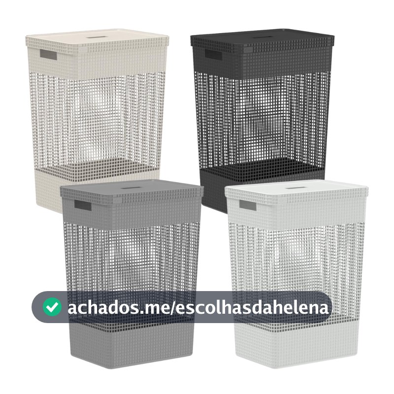 Cesto Roupa Suja Brinquedos Organizador Lavanderia C/ Tampa 49L