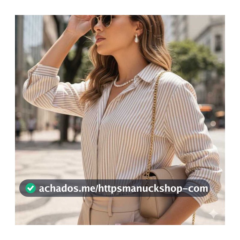 Camisa Listrada Feminina Social Elegante Manga Longa – Gleys Modas temdencia 2026