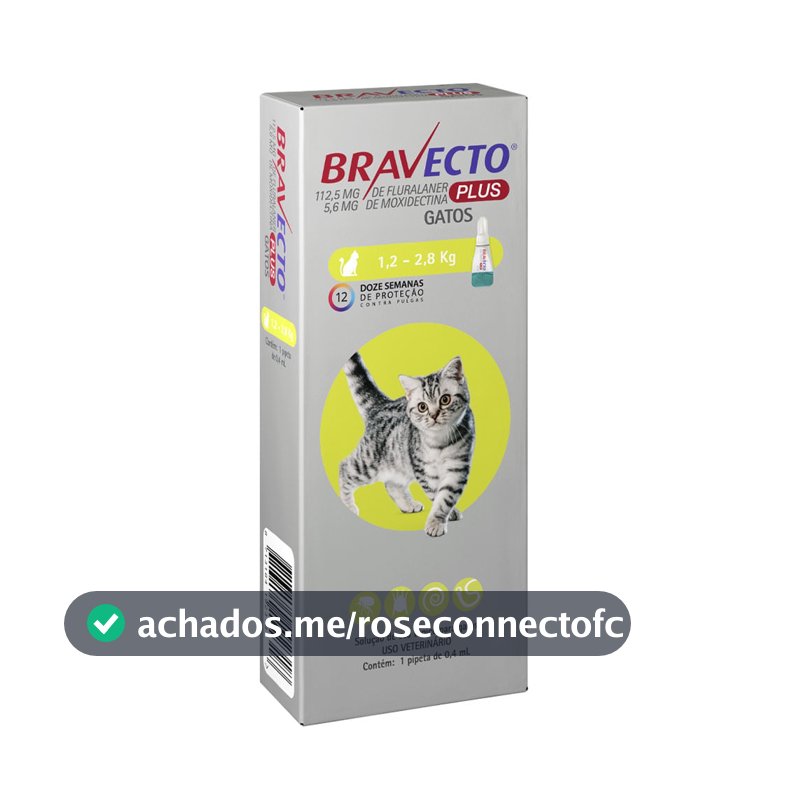 Antipulgas MSD  Bravecto Plus Gatos de 1,2 a 2,8 kg 112,5mg