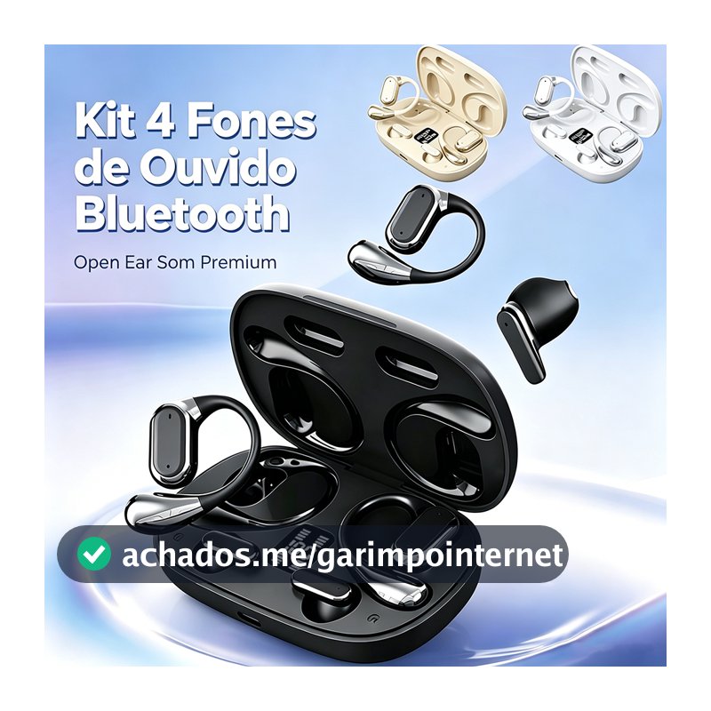 Kit 4 Fones De Ouvido Clipe De Orelha Bluetooth LED Display Inteligente On-Ear 5.4 uriculares TWS -B6