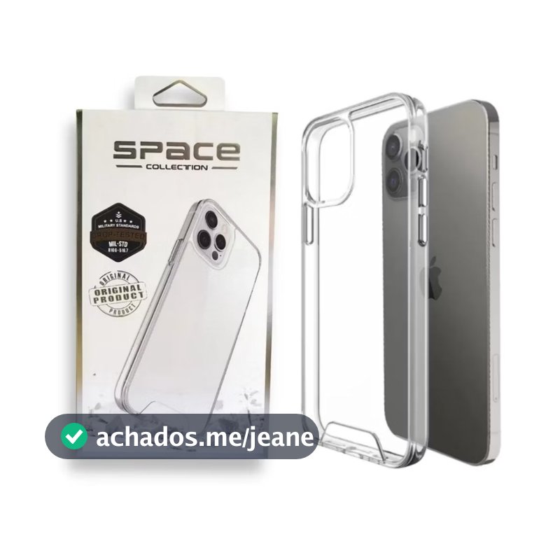 Capa Capinha Space Transparente Anti Impacto Compativel com iPhones X XR XSMAX 11 12 13 14 15 ProMax