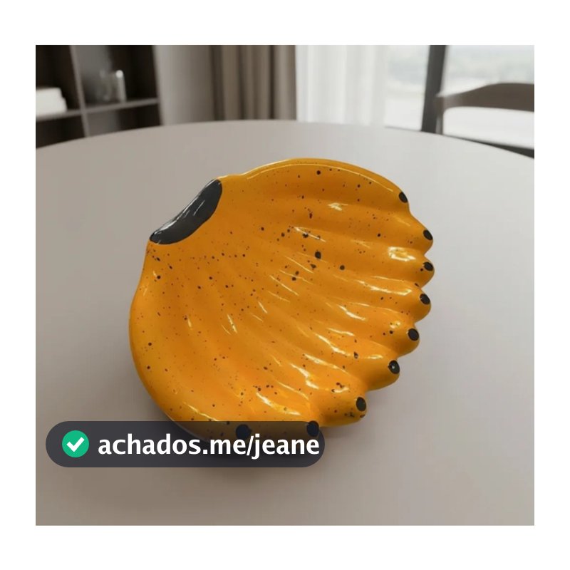 Fruteira cacho banana centro de mesa cerâmica artística bananeira