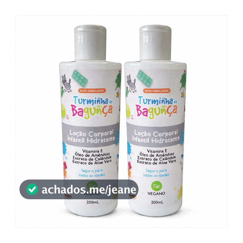 Kit 2 Loções Corporais Infantil Turminha Da Bagunça 200ml