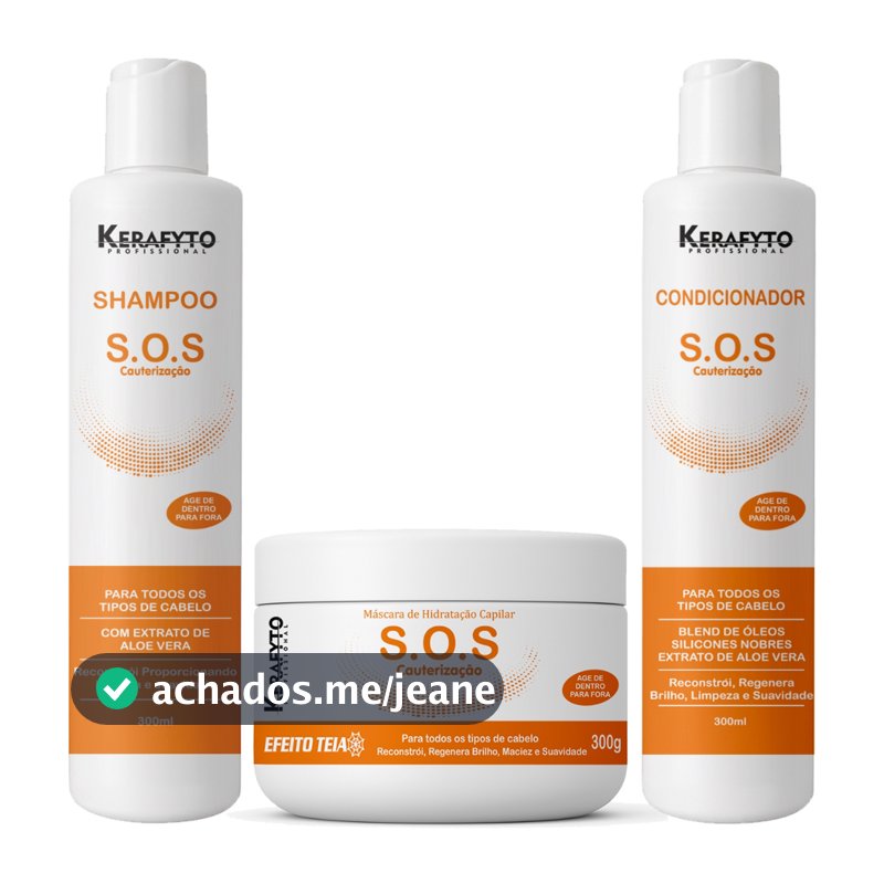✨ Kit SOS Cauterização Kerafyto Profissional - Reconstrução para cabelos quimicamente tratados