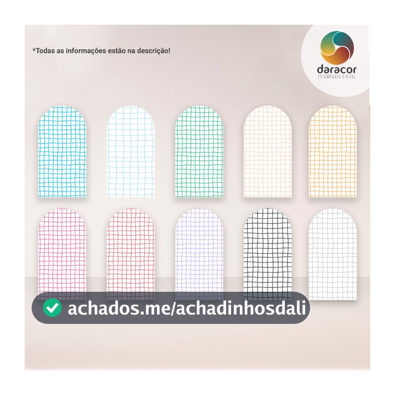 Painel Vertical Linhas Grid Cores Diversas - Retangular c/overloque e Romano c/ elástico FACE ÚNICA Tam Diversos