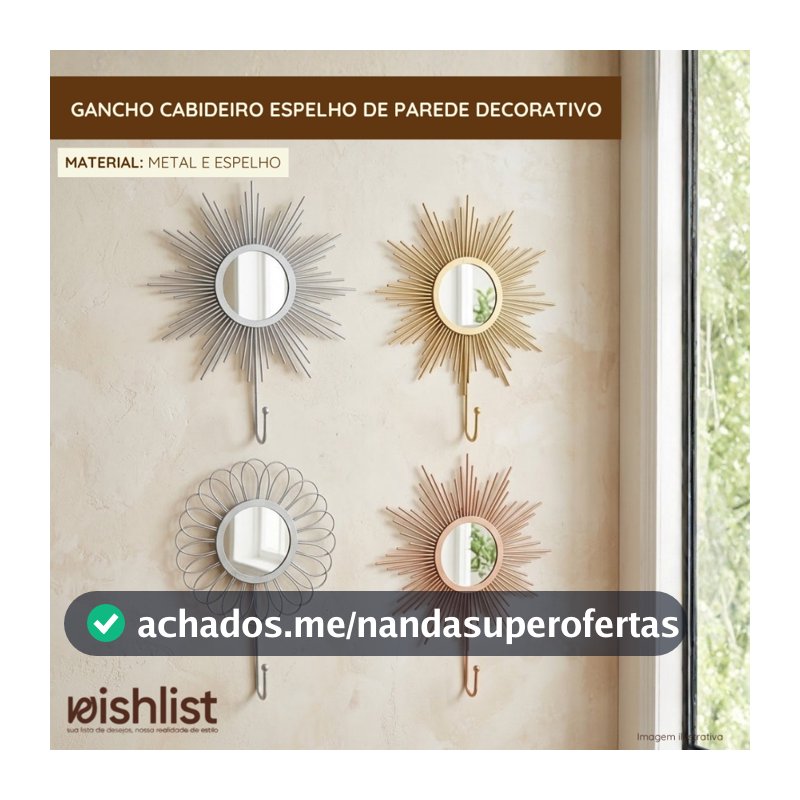 Gancho Cabideiro Espelho de parede decorativo