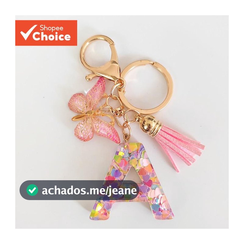 Cross-Border Rosa Lantejoulas Epóxi Carta Chaveiro Pingente Com Borboleta Borla Decoração Acessórios