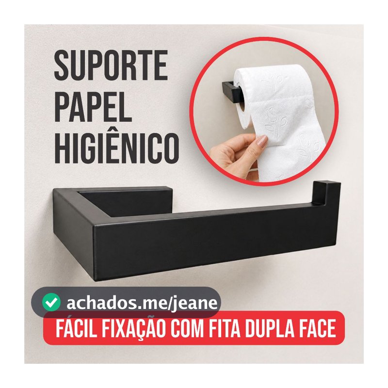 Suporte para Papel Higiênico Adesivo | Porta Papel Higiênico para Banheiro | Facil instalação sem Furo