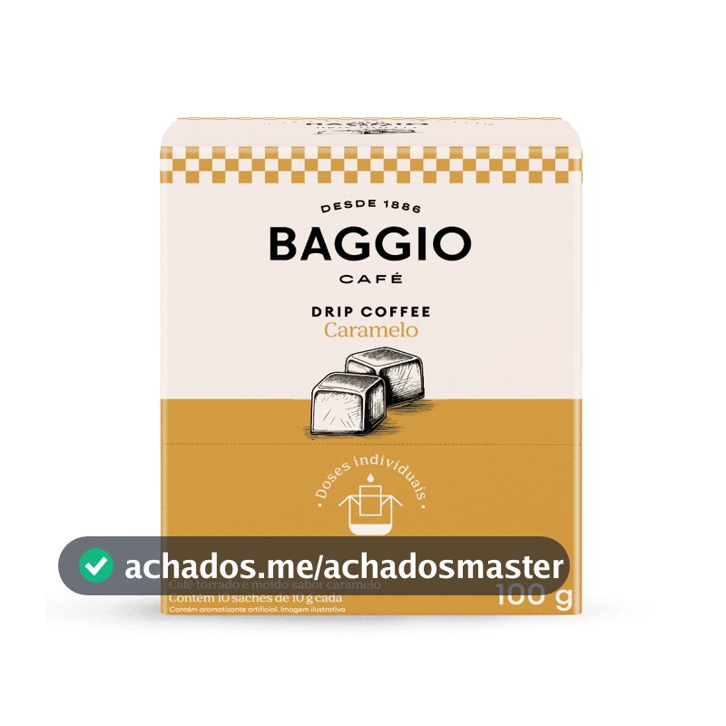 Baggio Drip Coffee Aroma Caramelo - Caixa com 10 Sachês 10g