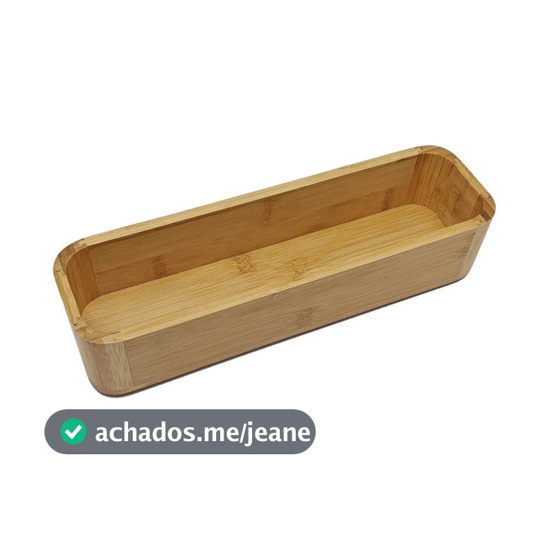 Porta Talheres Torrada Biscoito Bolacha Petisco Organizador Multiuso Retangular Bambu