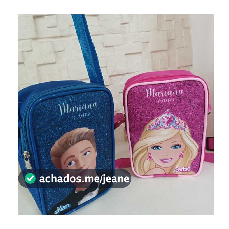 Kit  Bolsinha shoulder bag personalizada infantil
