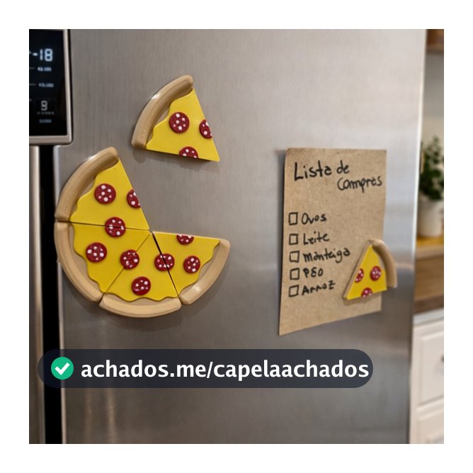 Ímã de Geladeira Pizza 3D Realista 🍕 Decoração Divertida Cozinha Presente Criativo Imã Decorativo Alta Qualidade