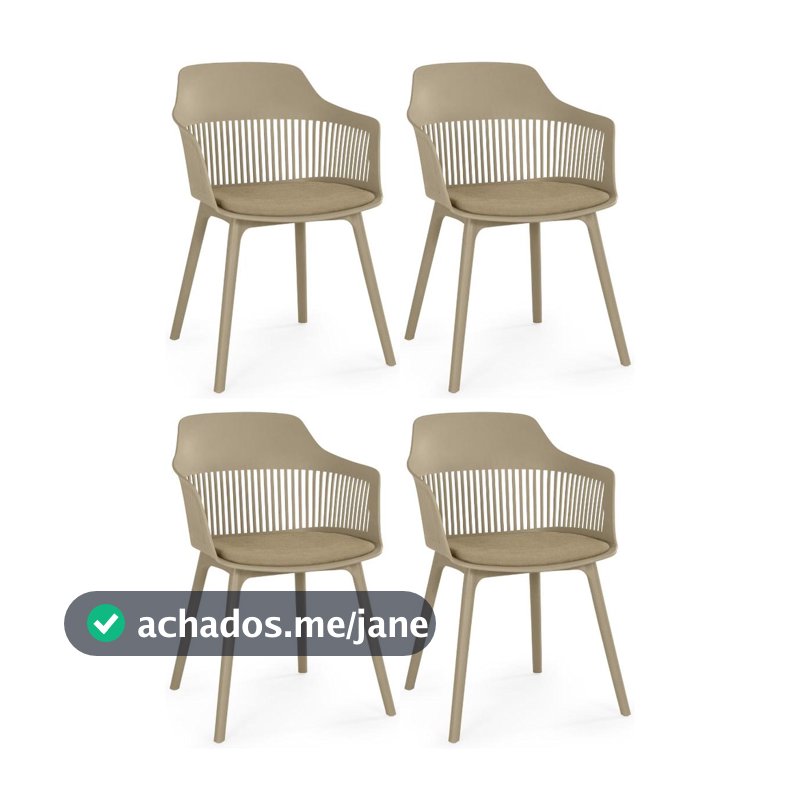Kit 4 Cadeiras de Jantar Estofada Marcela