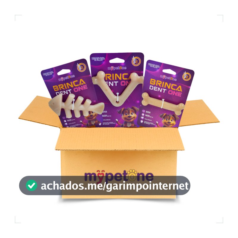 Kit 3 Unidades Brinca Dent One Brinquedo Osso Bamboo Sabor Bacon - MyPetOne