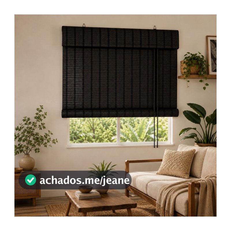 Persiana de Bambu Horizontal 140x160 e 160x160 Natural Sala Quarto Varanda Cores Variadas