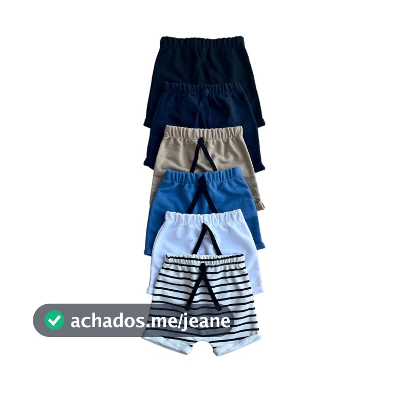 Kit 4 Bermudas Sortido Roupas Infantil Menino Bebê Recém Nascido Moletinho 100% Algodão Alta Qualidade conforto e macies