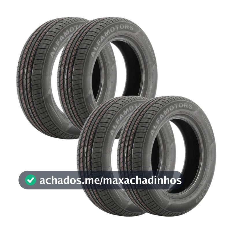 Jogo 4 Pneus 175/65 R14 Alfamotors DK569 90/88T 6PR Reinf. Aro 14 Novos