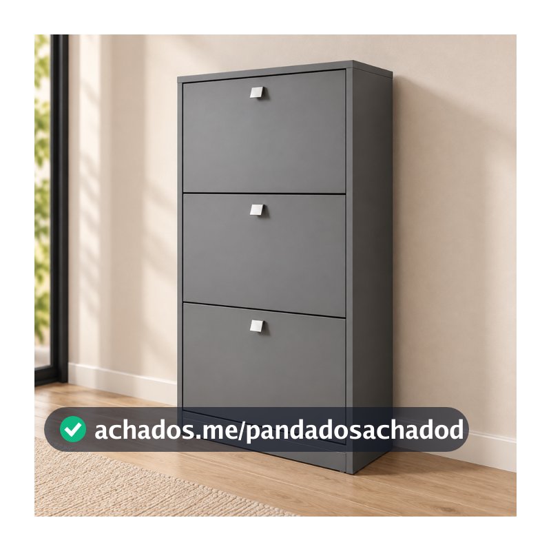 Sapateira Vertical 3 Portas Larga 80,5cm até 30 Pares Organizador de Calçados para Quarto Closet Móvel para Sapatos