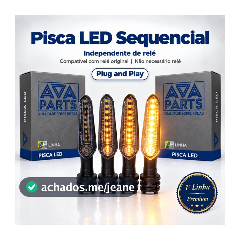 Kit 04 Pisca Led Sequencial MT03/ MT07/ MT09/ Fazer/ Factor/ Crosser 150 / FZ15/ FZ25/ XJ6