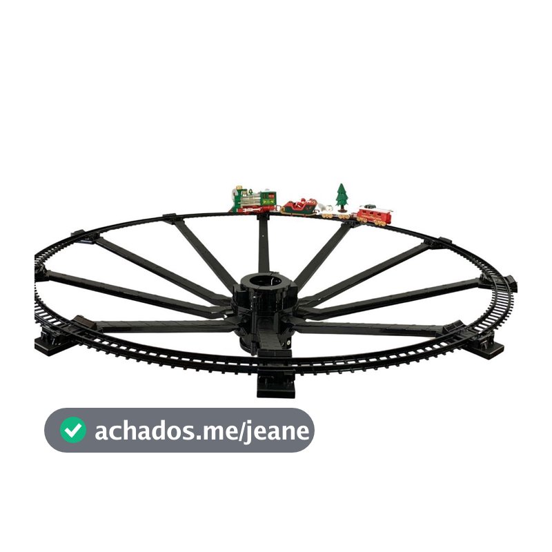 Trem Natalino Decorativo Para Árvore de Natal com Luz e Movimento a Pilha 88 cm