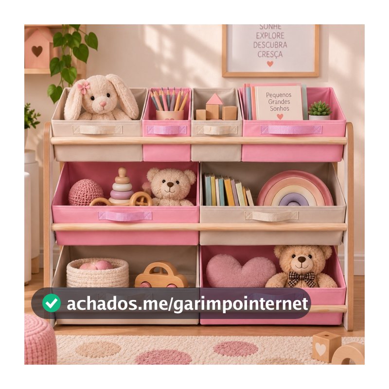 ORGANIZADOR DE BRINQUEDO PRATELEIRA INFANTIL ROSA