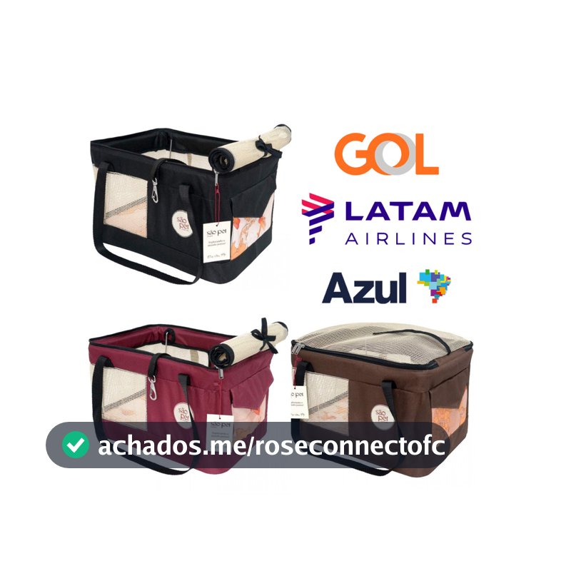 Bolsa Transporte Aéreo Pet Para todas as Linhas Aéreas - GOL / AZUL / LATAM São Pet