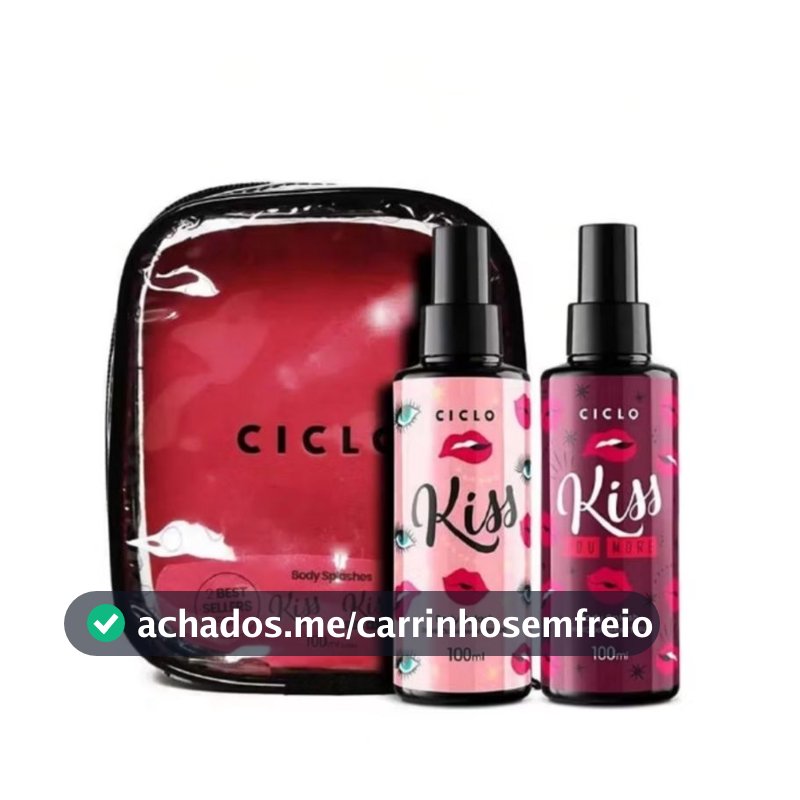 Kits Perfume Feminino Necessário Mini Body Splash Kiss 100ml + Kiss You More 100ml