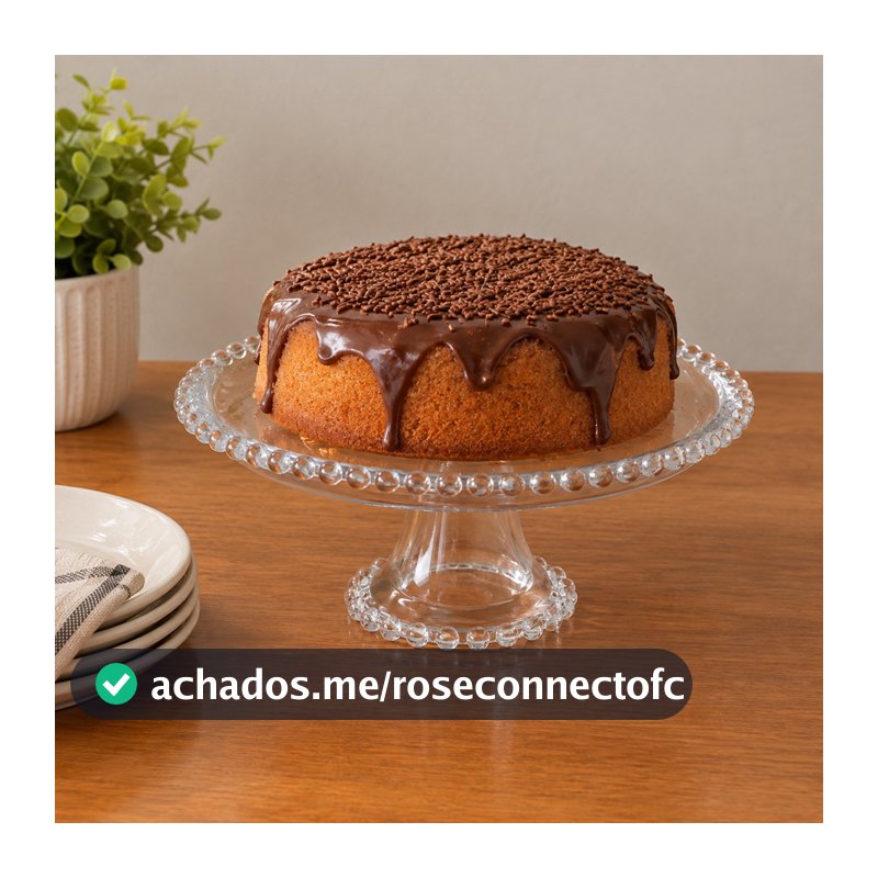 Prato de Cristal com Pé Pearl 20cm Wolff para Doces Bolos Frutas Sobremesas Mesa Posta Servir Decoração Elegante Lar Uso