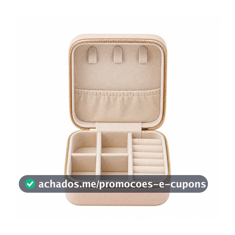 Porta Joias Porta Bijuterias Organizador Feminino Compacto Viagem