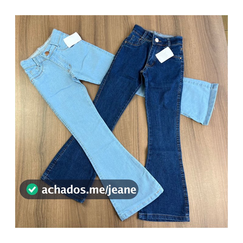 Kit 2 Calças Jeans Infantil Juvenil Menina - Calça Feminina da moda Flare