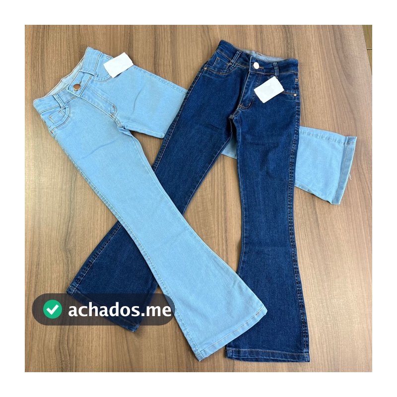 Kit 2 Calças Jeans Infantil Juvenil Menina - Calça Feminina da moda Flare