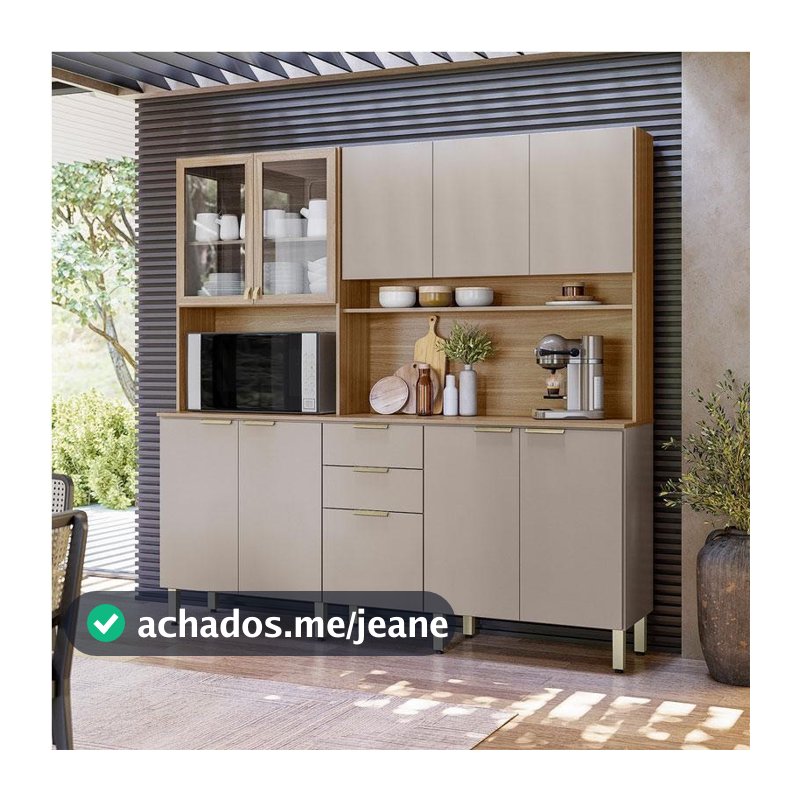 Kit para Cozinha Compacta Ambiente Amora Amêndola Nude Prime TX – Demóbile