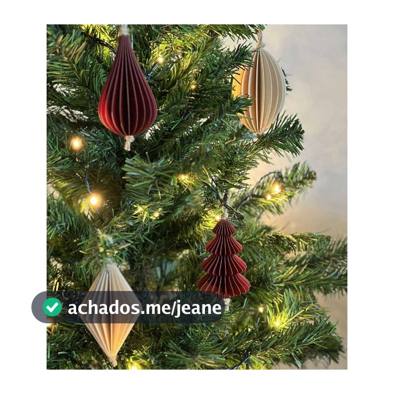 KIT com 4 Enfeites Natalinos TWINKLES Design Único Exclusivo – Decoração Moderna, Leve e Elegante para Árvore de Natal